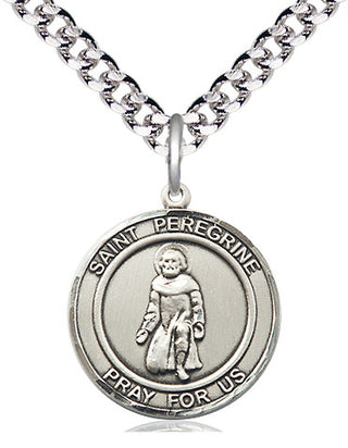 Pewter Saint Peregrine Medal Religious Jewelry Engraved Catholic Saint Jewelry