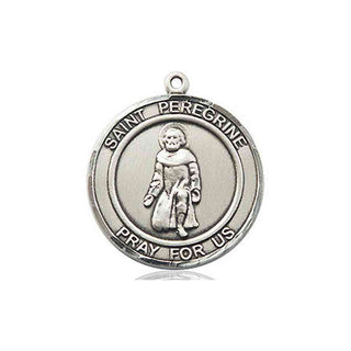 Sterling Silver Saint Peregrine Medal Religious Jewelry Engraved Catholic Saint Jewelry