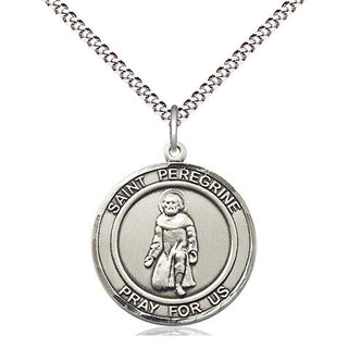 Sterling Silver Saint Peregrine Medal Religious Jewelry Engraved Catholic Saint Jewelry