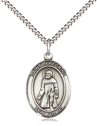 Sterling Silver Saint Peregrine Laziosi Medal Religious Jewelry Engraved Catholic Saint Jewelry
