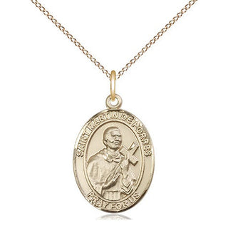 14kt Gold Filled Saint Martin de Porres Medal Religious Jewelry Engraved Catholic Saint Jewelry