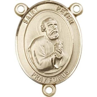 14kt Gold Filled Saint Peter the Apostle Rosary Center Rosary Center Engraved Catholic Saint Jewelry