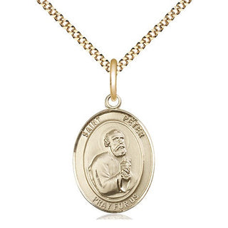 14kt Gold Filled Saint Peter the Apostle Medal Religious Jewelry Engraved Catholic Saint Jewelry