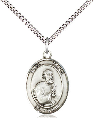 Pewter Saint Peter the Apostle Medal Religious Jewelry Engraved Catholic Saint Jewelry