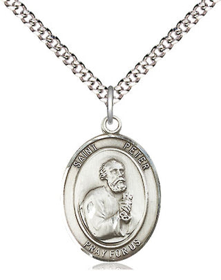 Pewter Saint Peter the Apostle Medal Religious Jewelry Engraved Catholic Saint Jewelry