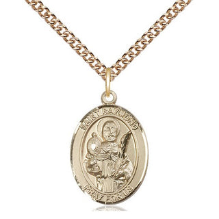14kt Gold Filled Saint Raymond Nonnatus Medal Religious Jewelry Engraved Catholic Saint Jewelry