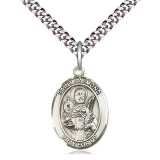 Pewter Saint Raymond Nonnatus Medal Religious Jewelry Engraved Catholic Saint Jewelry