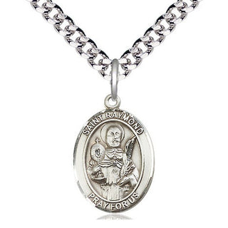 Pewter Saint Raymond Nonnatus Medal Religious Jewelry Engraved Catholic Saint Jewelry