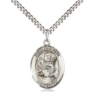 Pewter Saint Raymond Nonnatus Medal Religious Jewelry Engraved Catholic Saint Jewelry