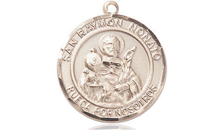 14kt Gold Filled San Ramon Nonato Medal Engraved Catholic Saint Jewelry