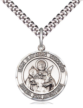 Pewter San Ramon Nonato Medal Religious Jewelry Engraved Catholic Saint Jewelry