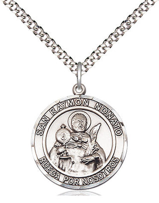Pewter San Ramon Nonato Medal Religious Jewelry Engraved Catholic Saint Jewelry