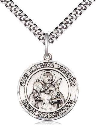 Pewter San Ramon Nonato Medal Religious Jewelry Engraved Catholic Saint Jewelry