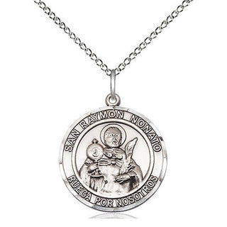 Sterling Silver San Ramon Nonato Medal Religious Jewelry Engraved Catholic Saint Jewelry