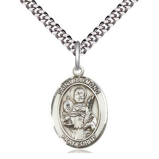 Sterling Silver Saint Raymond Nonnatus Medal Religious Jewelry Engraved Catholic Saint Jewelry