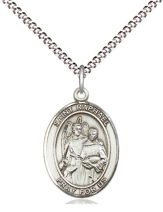 Pewter Saint Raphael the Archangel Medal Religious Jewelry Engraved Catholic Saint Jewelry