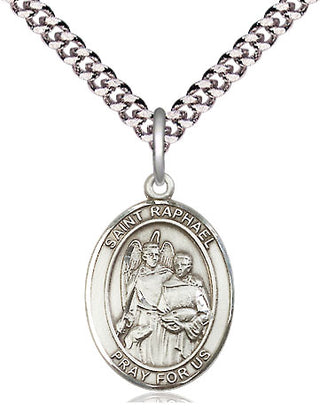 Pewter Saint Raphael the Archangel Medal Religious Jewelry Engraved Catholic Saint Jewelry