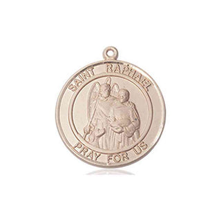 14kt Gold Filled Saint Raphael the Archangel Medal Engraved Catholic Saint Jewelry