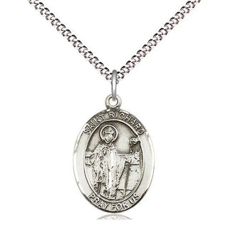 Pewter Saint Richard Medal Religious Jewelry Engraved Catholic Saint Jewelry