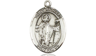 Sterling Silver Saint Richard Medal Religious Jewelry Engraved Catholic Saint Jewelry