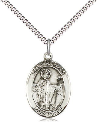 Sterling Silver Saint Richard Medal Religious Jewelry Engraved Catholic Saint Jewelry