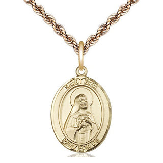 14kt Gold Saint Rita of Cascia Medal Engraved Catholic Saint Jewelry