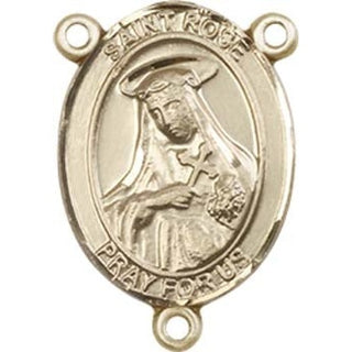 14kt Gold Filled Saint Rose of Lima Rosary Center Rosary Center Engraved Catholic Saint Jewelry