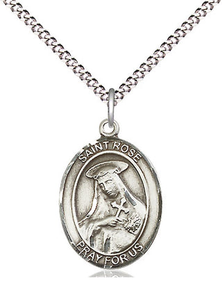 Pewter Saint Rose of Lima Medal Religious Jewelry Engraved Catholic Saint Jewelry