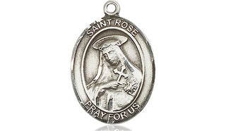Sterling Silver Saint Rose of Lima Medal Religious Jewelry Engraved Catholic Saint Jewelry