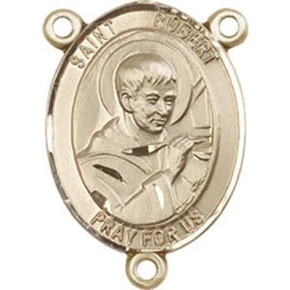 14kt Gold Saint Robert Bellarmine Rosary Center Rosary Center Engraved Catholic Saint Jewelry