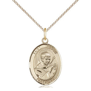 14kt Gold Saint Robert Bellarmine Medal Engraved Catholic Saint Jewelry