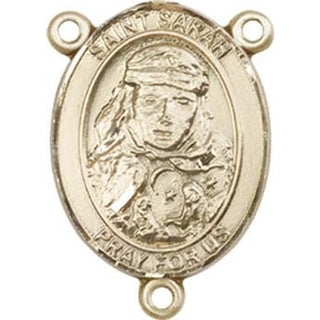 14kt Gold Saint Sarah Rosary Center Rosary Center Engraved Catholic Saint Jewelry