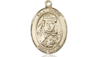 14kt Gold Saint Sarah Medal Engraved Catholic Saint Jewelry