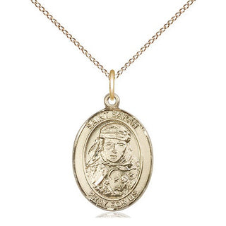 14kt Gold Saint Sarah Medal Engraved Catholic Saint Jewelry