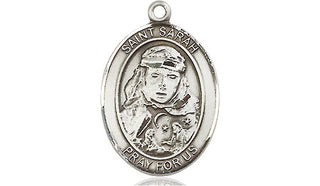 Pewter Saint Sarah Medal Engraved Catholic Saint Jewelry