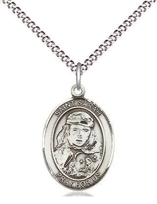 Pewter Saint Sarah Medal Religious Jewelry Engraved Catholic Saint Jewelry