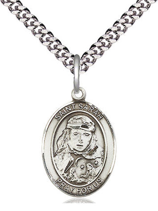 Sterling Silver Saint Sarah Medal Religious Jewelry Engraved Catholic Saint Jewelry