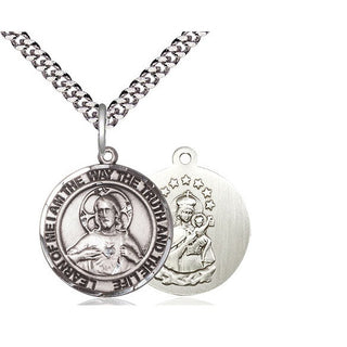 Sterling Silver Scapular Medal Religious Jewelry
