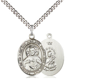 Sterling Silver Scapular Medal Religious Jewelry