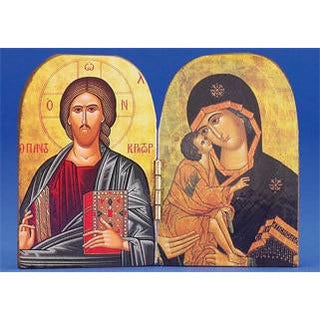 Greek Icon - Diptych- PANTOCRATOR (CLOSED BOOK)