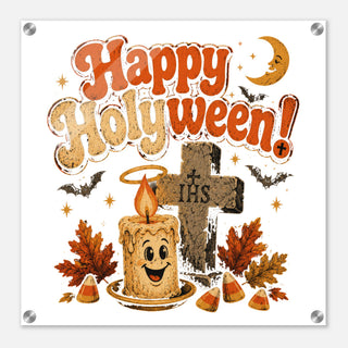 'Happy Holyween' Retro Acrylic Wall Plaque - view 2