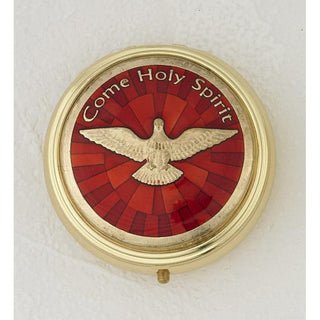 Red Enamel with Gold Plated Holy Spirit Pyx