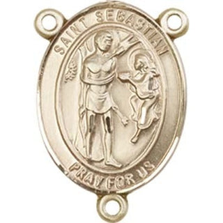 14kt Gold Filled Saint Sebastian Rosary Center Rosary Center Engraved Catholic Saint Jewelry
