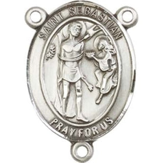 Sterling Silver Saint Sebastian Rosary Center