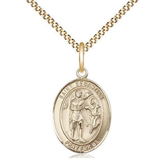 14kt Gold Filled Saint Sebastian Medal Religious Jewelry Engraved Catholic Saint Jewelry