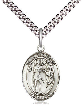 Pewter Saint Sebastian Medal Religious Jewelry Engraved Catholic Saint Jewelry