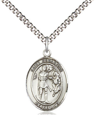 Pewter Saint Sebastian Medal Religious Jewelry Engraved Catholic Saint Jewelry