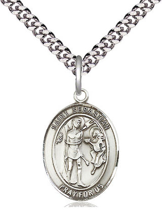 Pewter Saint Sebastian Medal Religious Jewelry Engraved Catholic Saint Jewelry