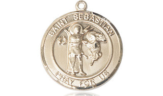 14kt Gold Scapular Medal Engraved Catholic Saint Jewelry