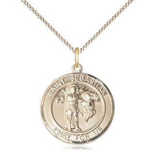 14kt Gold Scapular Medal Engraved Catholic Saint Jewelry